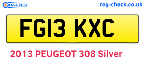 FG13KXC are the vehicle registration plates.