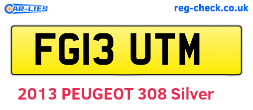 FG13UTM are the vehicle registration plates.