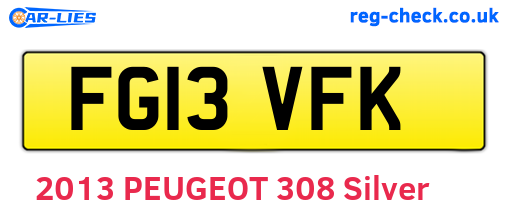 FG13VFK are the vehicle registration plates.