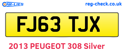 FJ63TJX are the vehicle registration plates.