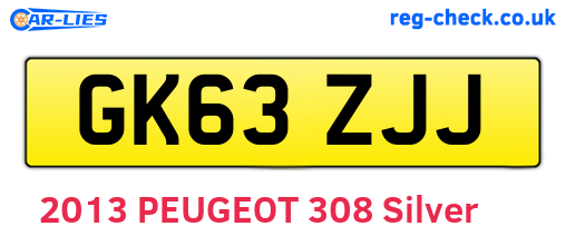 GK63ZJJ are the vehicle registration plates.
