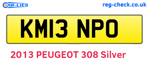 KM13NPO are the vehicle registration plates.