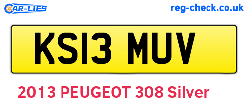 KS13MUV are the vehicle registration plates.