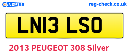 LN13LSO are the vehicle registration plates.
