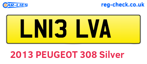 LN13LVA are the vehicle registration plates.
