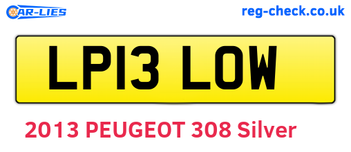 LP13LOW are the vehicle registration plates.