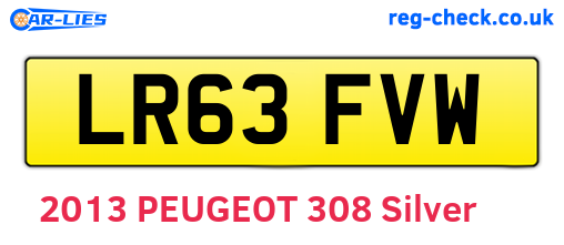 LR63FVW are the vehicle registration plates.