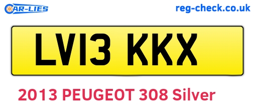 LV13KKX are the vehicle registration plates.