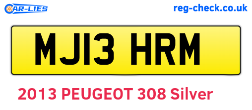 MJ13HRM are the vehicle registration plates.
