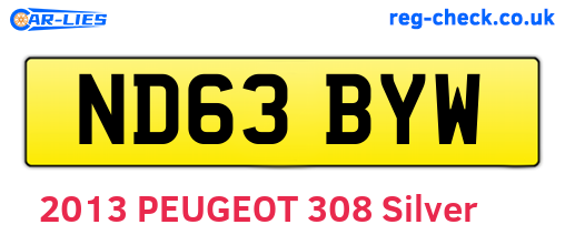 ND63BYW are the vehicle registration plates.