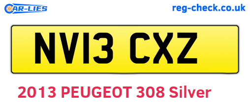 NV13CXZ are the vehicle registration plates.