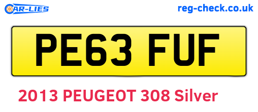 PE63FUF are the vehicle registration plates.