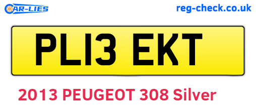 PL13EKT are the vehicle registration plates.