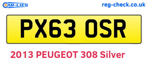 PX63OSR are the vehicle registration plates.