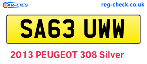 SA63UWW are the vehicle registration plates.