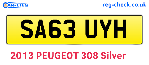 SA63UYH are the vehicle registration plates.