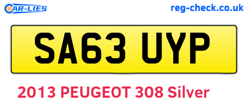 SA63UYP are the vehicle registration plates.