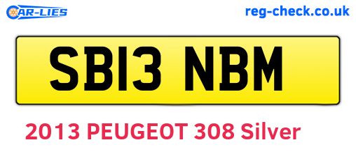 SB13NBM are the vehicle registration plates.