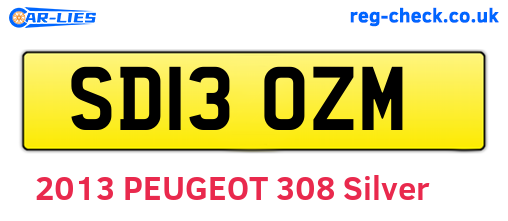 SD13OZM are the vehicle registration plates.