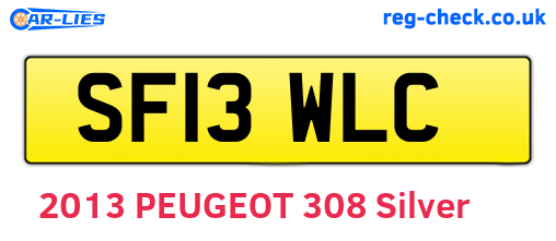 SF13WLC are the vehicle registration plates.
