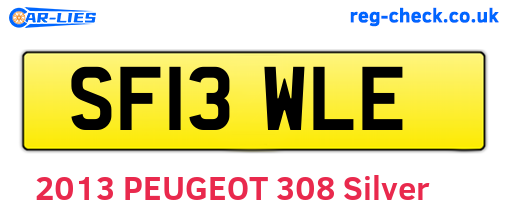 SF13WLE are the vehicle registration plates.