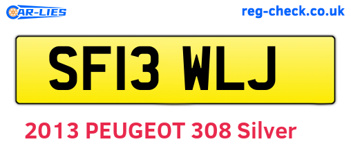 SF13WLJ are the vehicle registration plates.