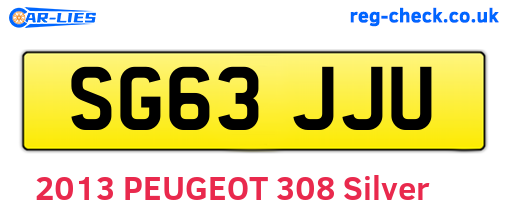 SG63JJU are the vehicle registration plates.