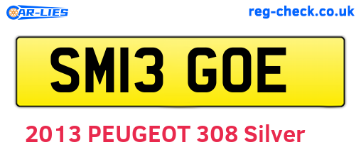 SM13GOE are the vehicle registration plates.