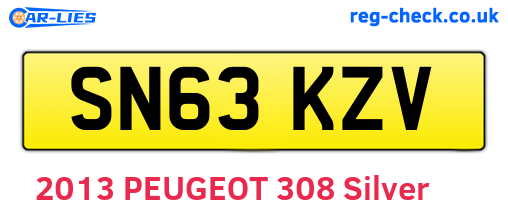 SN63KZV are the vehicle registration plates.