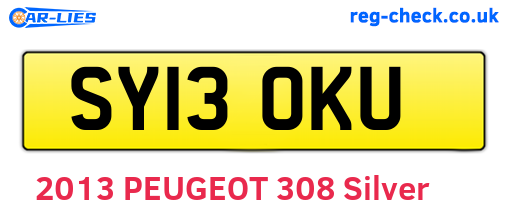 SY13OKU are the vehicle registration plates.