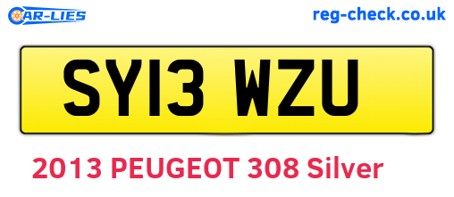 SY13WZU are the vehicle registration plates.