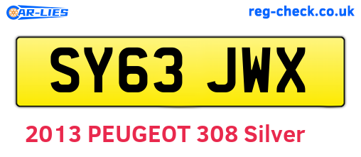 SY63JWX are the vehicle registration plates.
