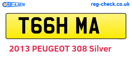 T66HMA are the vehicle registration plates.