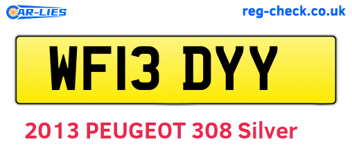WF13DYY are the vehicle registration plates.