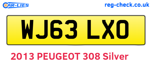 WJ63LXO are the vehicle registration plates.