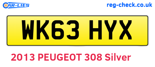 WK63HYX are the vehicle registration plates.