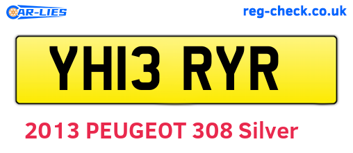 YH13RYR are the vehicle registration plates.