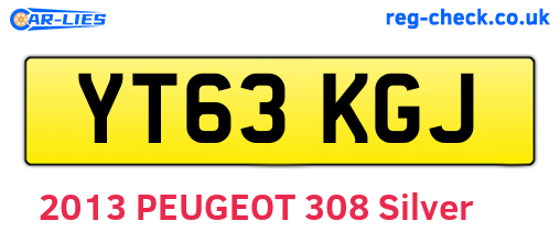YT63KGJ are the vehicle registration plates.