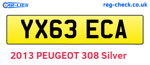 YX63ECA are the vehicle registration plates.
