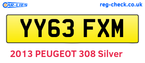 YY63FXM are the vehicle registration plates.
