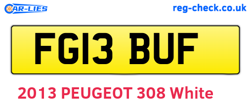 FG13BUF are the vehicle registration plates.