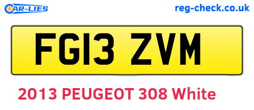 FG13ZVM are the vehicle registration plates.