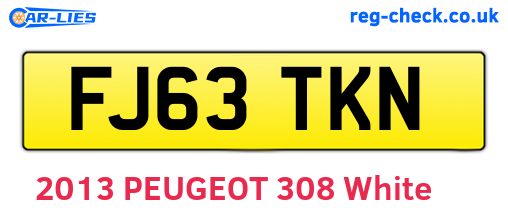 FJ63TKN are the vehicle registration plates.