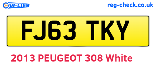 FJ63TKY are the vehicle registration plates.