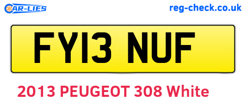 FY13NUF are the vehicle registration plates.