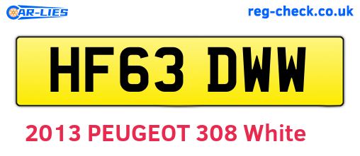 HF63DWW are the vehicle registration plates.
