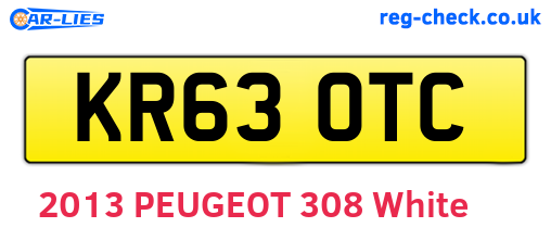 KR63OTC are the vehicle registration plates.