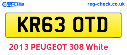 KR63OTD are the vehicle registration plates.