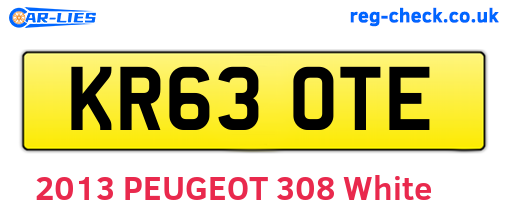 KR63OTE are the vehicle registration plates.