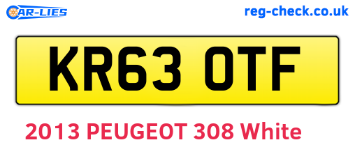 KR63OTF are the vehicle registration plates.